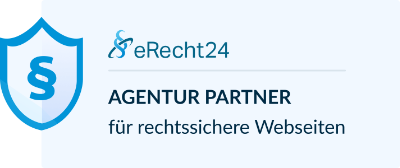 Wir sind Agenturpartner von e-Recht24 für rechtssichere Webseiten
